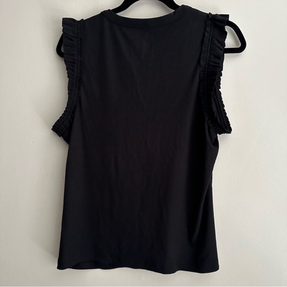 Nine West Black V-Neck Ruffle Top - Picture 7 of 9